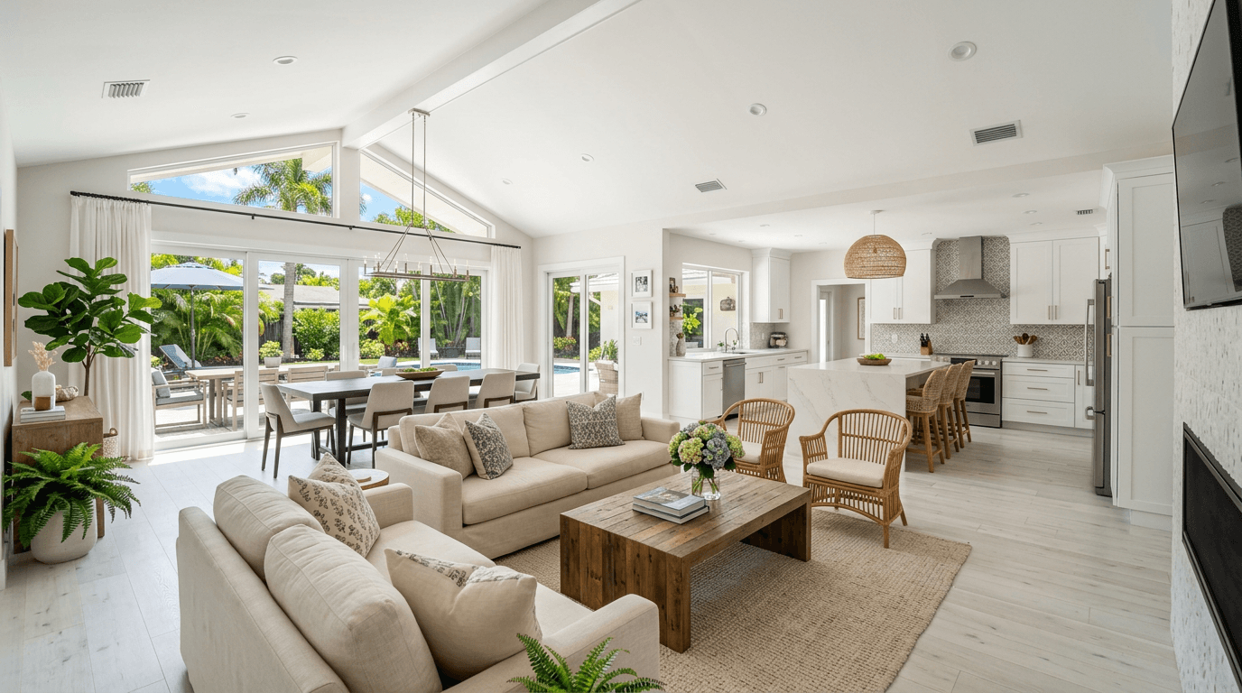 whole home renovation Gainesville FL open concept living dining kitchen